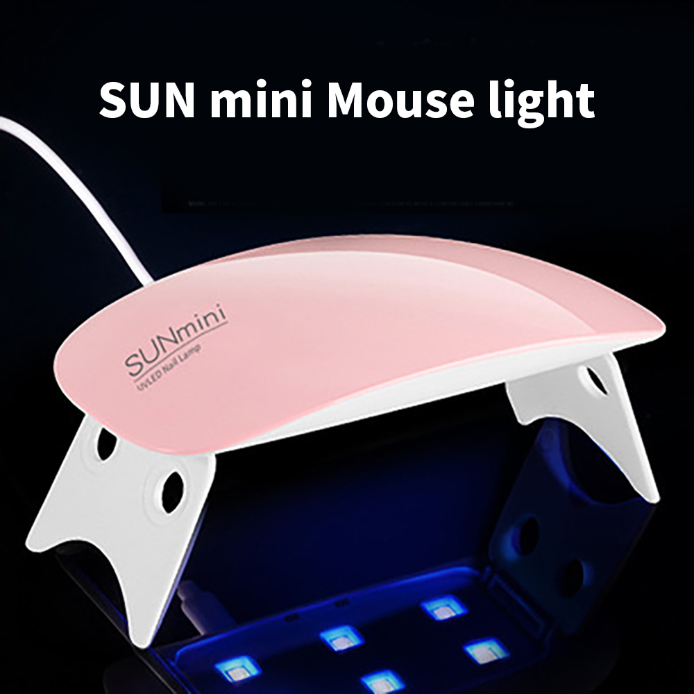 6W 태양 UV LED 네일 아트 드라이어 Phototherapy 기계 6 LED 조명 미니 USB 휴대용 네일 아트 마우스 빛